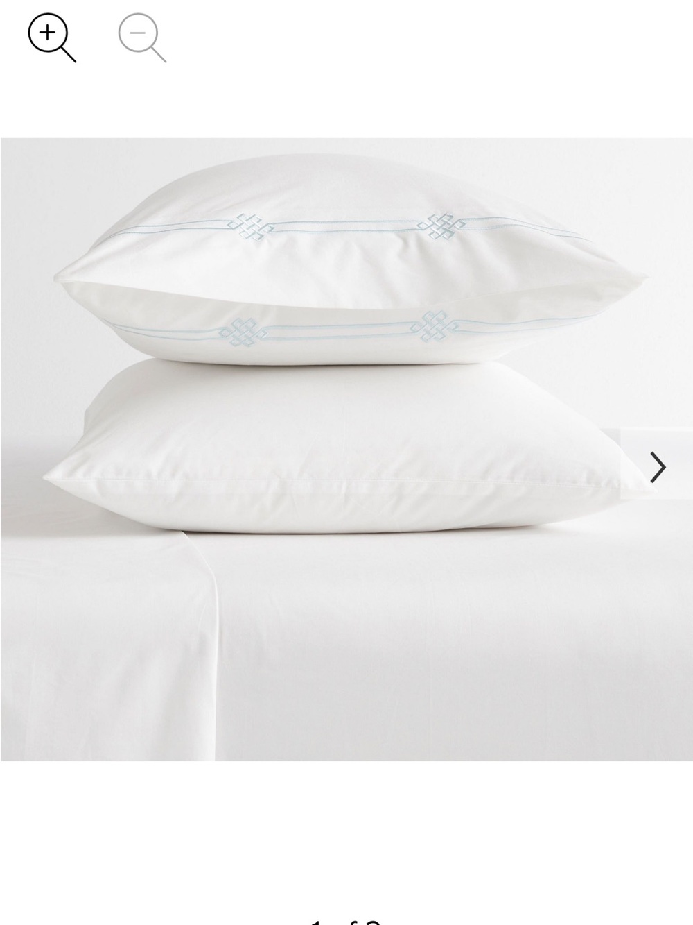 NWT, Pottery Barn, Emilia Embroidered Organic Percale Pillowcase, Sea Glass